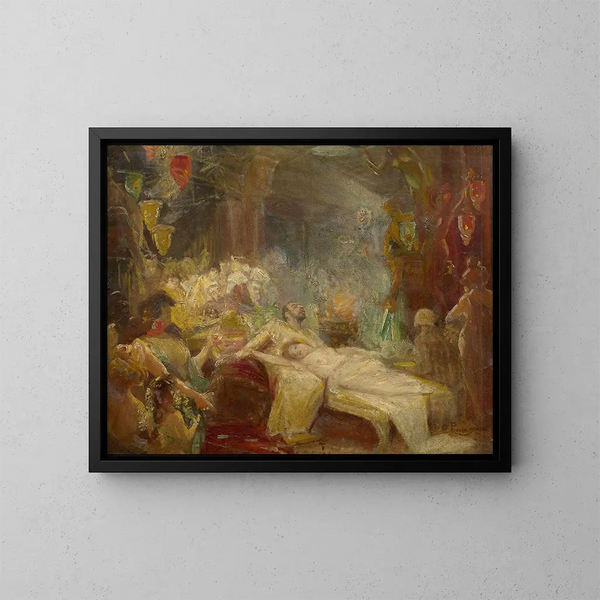 Scena haremu - Georges Antoine Rochegrosse — oprawiony obraz na ścianie