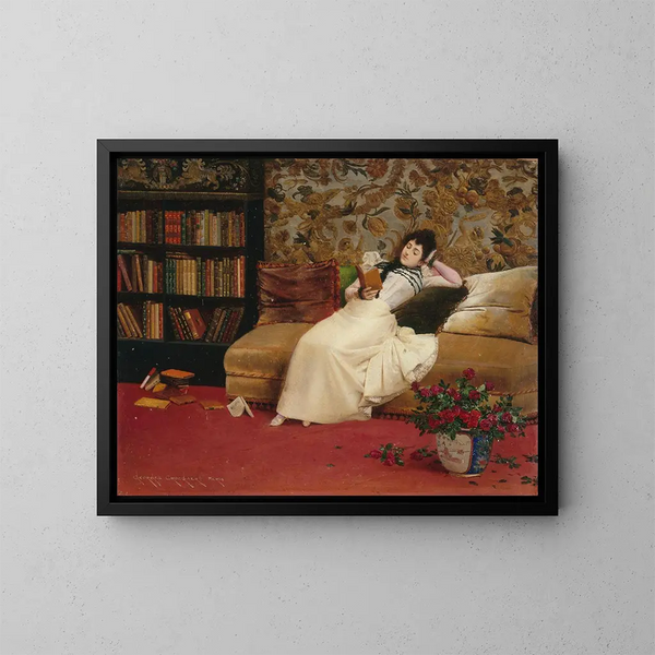La Reading - Georges Croegaert — oprawiony obraz na ścianie