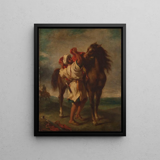 Georges Dcte - Arabe sellant son cheval.webp