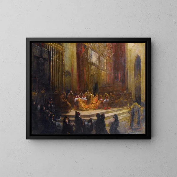 Eleganckie w hiszpańskiej świątyni - Georges Jules Victor Clairin — oprawiony obraz na ścianie