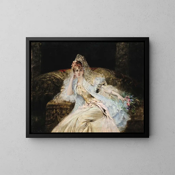 Damy w chuście - Georges Jules Victor Clairin — oprawiony obraz na ścianie