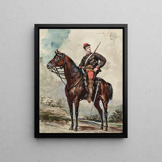 Georges Jules Victor Clairin - Portrait questre claireur cheval.webp