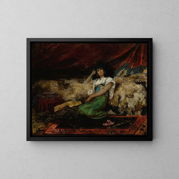 Le éventail de paon - Georges Jules Victor Clairin — oprawiony obraz na ścianie