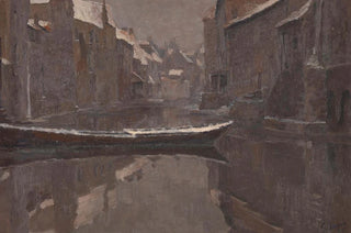 Georges Lon Ernest Buysse - Old Canal at Ghent in Winter.webp