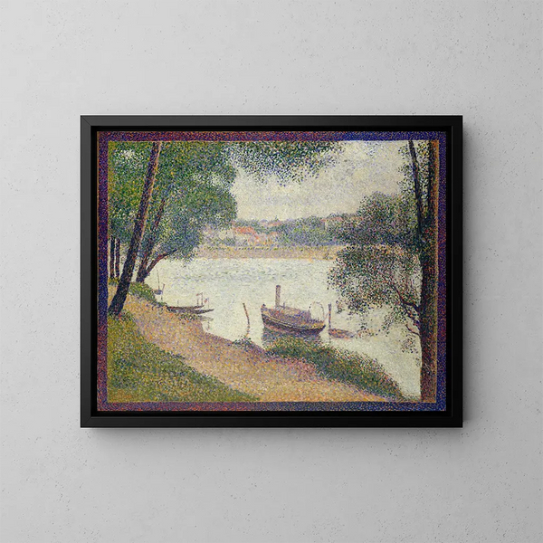 Szary czas na Grande Jatte - Georges Seurat — oprawiony obraz na ścianie
