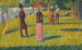 pejzażu i postaci Różowa spódnica - Georges Seurat — widok dzieła