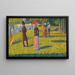 pejzażu i postaci Różowa spódnica - Georges Seurat — oprawiony obraz na ścianie