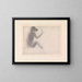 Siedzący małpa - Georges Seurat — oprawiony obraz na ścianie