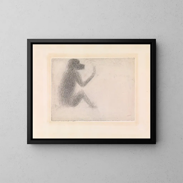 Siedzący małpa - Georges Seurat — oprawiony obraz na ścianie