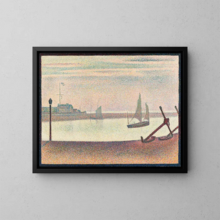 Kanał w Gravelines o zmierzchu - Georges Seurat — oprawiony obraz na ścianie