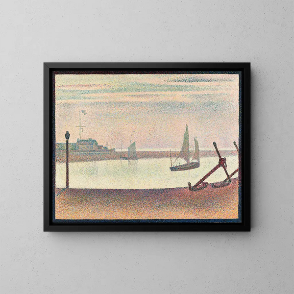 Kanał w Gravelines o zmierzchu - Georges Seurat — oprawiony obraz na ścianie