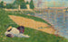 La Seine avec Vêtements sur la Rive, Étude pour Baigneurs à Asnières - Georges Seurat — widok dzieła