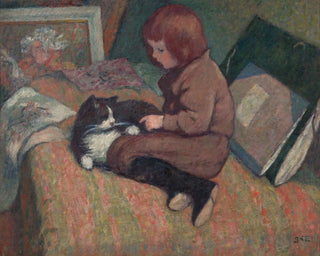 L'Enfant au chat - Georges d'Espagnat — widok dzieła