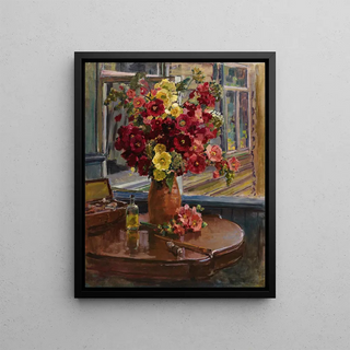Georgy Konstantinovich Savitsky - Still Life With Hollyhocks.webp