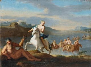 Clélie traversant le Tibre - Gerard Hoet — widok dzieła