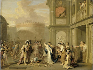 Kleopatra ofiarowująca wino Aleksandrowi Wielkiemu po jego podboju Mazaki - Gerard Hoet — widok dzieła