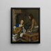 Kobieta grająca na teorbie i kawaler – Gerard ter Borch — oprawiona reprodukcja na ścianie
