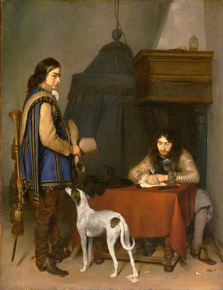 Gerard ter Borch - Officer Writing a Letter with a Trumpeter.webp