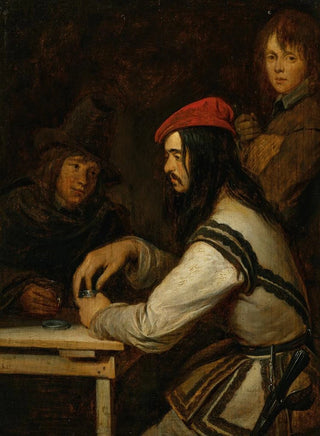 Gerard ter Borch - Three men in a tavern one taking snuff.webp