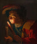 Chłopiec dmuchający na rozżarzone węgielki - Gerard van Honthorst — widok dzieła