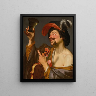 Gerard van Honthorst - A merry violinist holding a roemer.webp