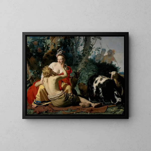 Granida i Daifilo - Gerard van Honthorst — oprawiony obraz na ścianie