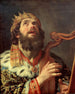 Król Dawid grający na harfie - Gerard van Honthorst — widok dzieła