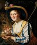 Bergère avec des pigeons - Gerard van Honthorst — widok dzieła