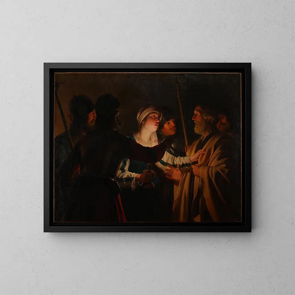 Le reniement de saint Pierre - Gerard van Honthorst — oprawiony obraz na ścianie