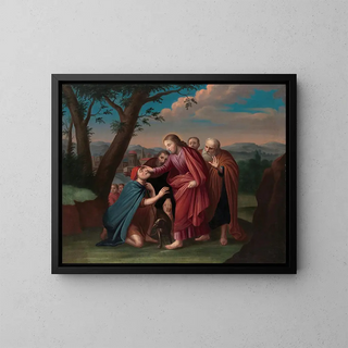 Le Christ guérissant l'aveugle - Gerardus Duyckinck I — oprawiony obraz na ścianie
