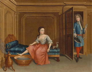 Dame se rozbierającą do kąpieli - Gerardus Duyckinck I — widok dzieła