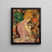 Portret Lili Elbe z zielonym piórkiem wachlarza - Gerda Wegener — oprawiony obraz na ścianie