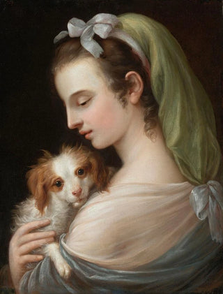 German School - A Woman With A King Charles Spaniel.webp