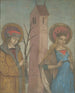 diptyk świętych Achacjusza, Barbary, Apolonii i Sebalda - Niemiecka szkoła — widok dzieła