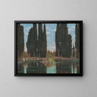 Le bassin de cyprès à la villa Falconieri - Gerolamo Cairati — oprawiony obraz na ścianie