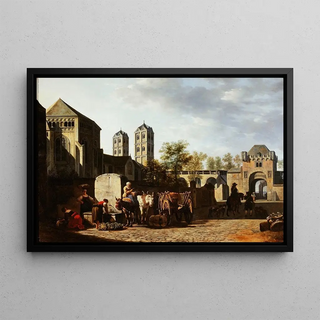 Gerrit Adriaensz Berckheyde - Fontaine publique et glise SaintGron Cologne.webp