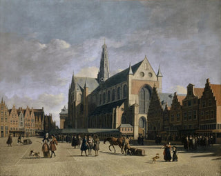 Le marché à Haarlem - Gerrit Adriaensz Berckheyde — widok dzieła