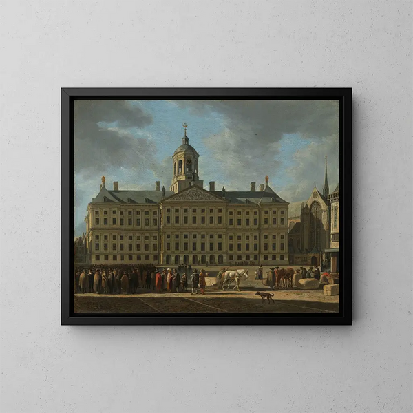 L'Hôtel de Ville de la place du Dam à Amsterdam - Gerrit Adriaensz Berckheyde — oprawiony obraz na ścianie