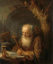 Un ermite - Gerrit Dou — widok dzieła