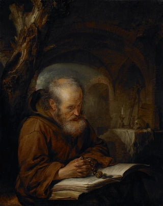 Gerrit Dou - A Hermit Praying.webp
