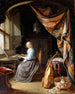Kobieta grająca na klawesynie - Gerrit Dou — widok dzieła
