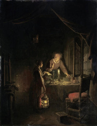 Gerrit Dou - Woman Tidying the Supper Table.webp