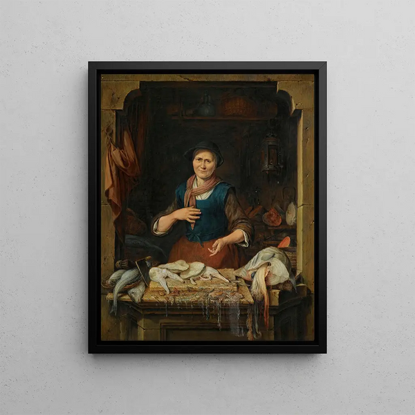 Gerrit Zegelaar - An Old Woman At A Window Selling Fish.webp