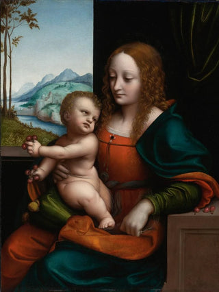 Giampietrino Giovanni Pietro Rizzoli - The Virgin And Child By A Window Madonna Of The Cherries.webp