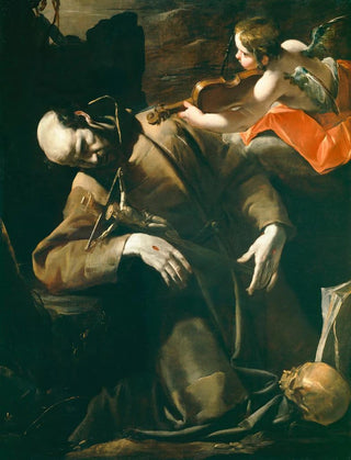 Gioacchino Assereto - St Francis Of Assisi In Ecstasy Before A Cherub With A Violin.webp