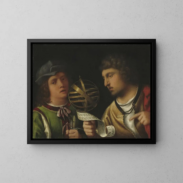 Giovanni Borgherini i jego nauczyciela - Giorgione — oprawiony obraz na ścianie