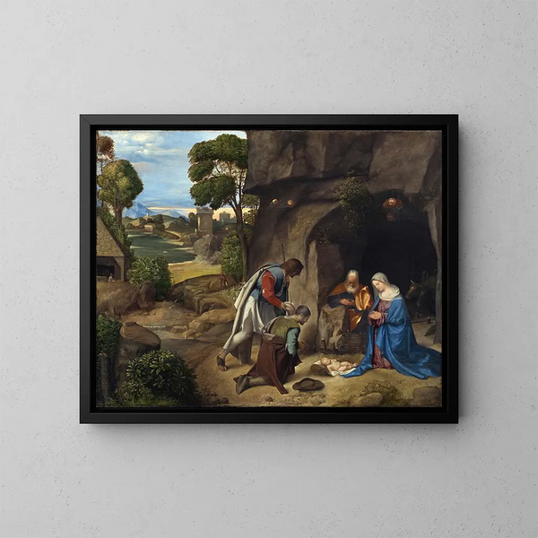 L'Adoration des bergers - Giorgione — oprawiony obraz na ścianie