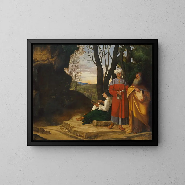 Trzech filozofów - Giorgione — oprawiony obraz na ścianie
