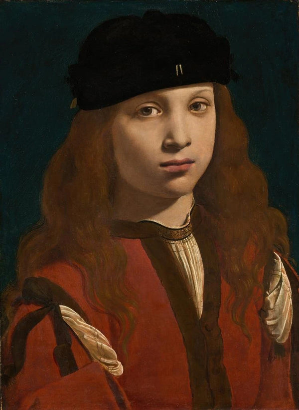 Portret młodego mężczyzny - Giovanni Antonio Boltraffio — oprawiony obraz na ścianie