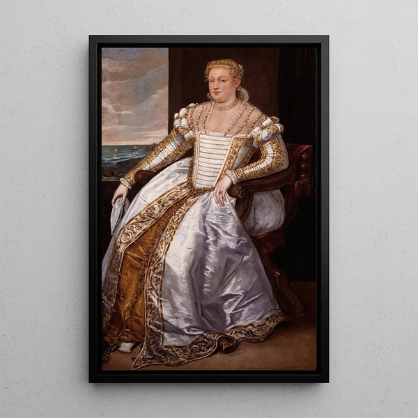 Portret damy - Giovanni Antonio Fasolo — oprawiony obraz na ścianie